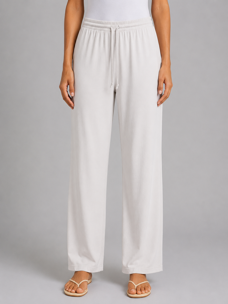 Women's Relaxed Drawstring Trousers – Wide Leg Casual Fit