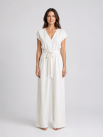 Women's Relaxed Wide Leg Jumpsuit – Tie Waist Summer Style