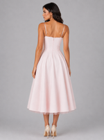 Women’s Corset Midi Dress with Full Skirt – Elegant Occasion Style