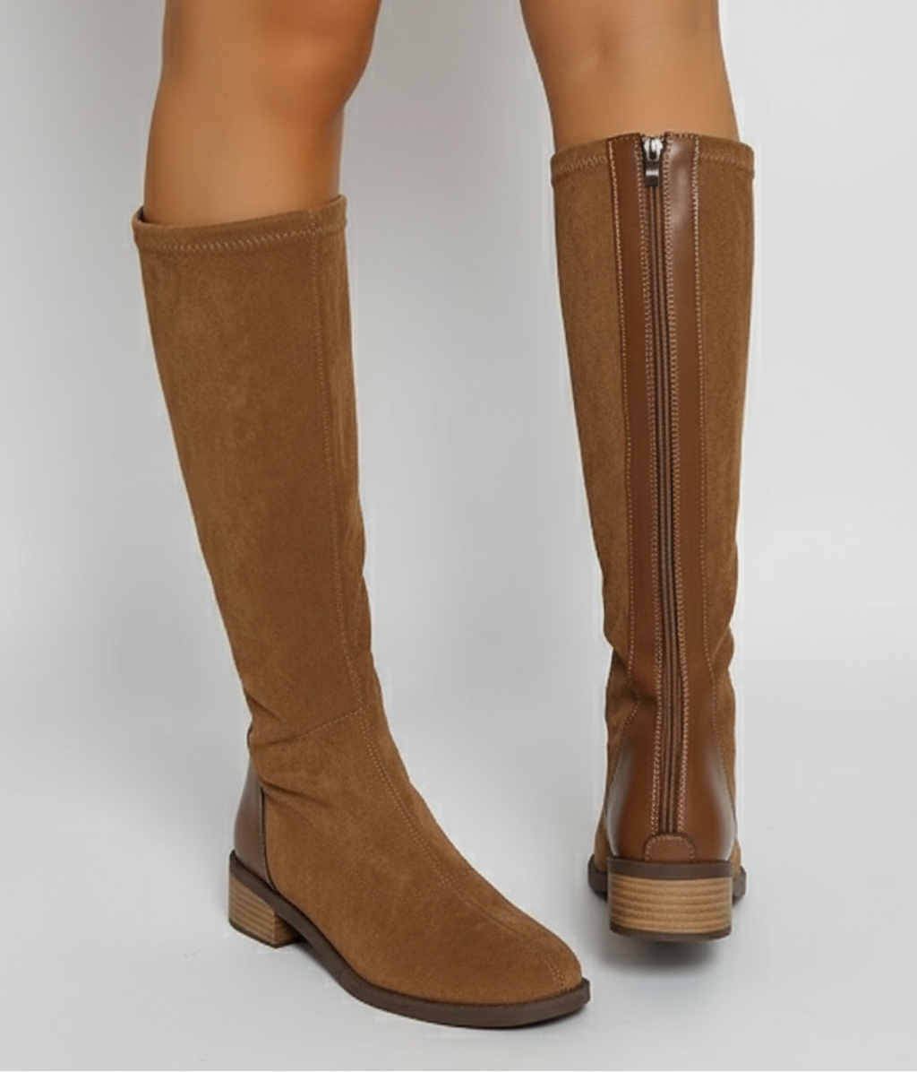 Montleigh | Women’s Classic Knee-High Boots – Suede Look