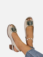 Women’s Comfort Strap Heels – Glossy Leather Look Style