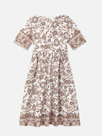 Women’s Floral V-Neck Midi Dress – Relaxed Summer Elegance
