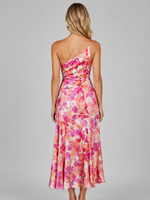 Women’s Floral One-Shoulder Midi Dress – Summer Occassion Style