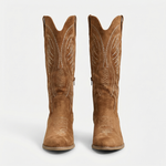 Women’s Suede Cowboy Boots – Block Heel Western Style