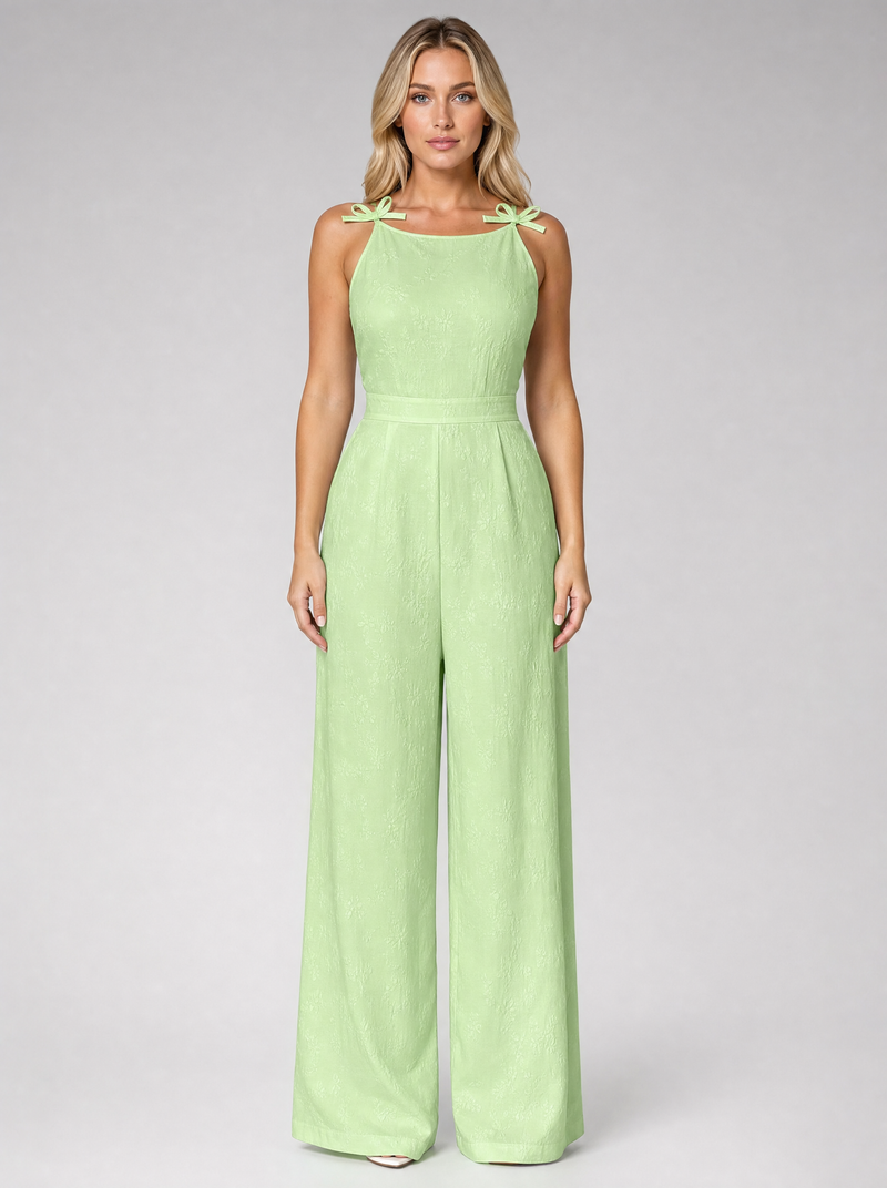 Women’s Jacquard Wide Leg Jumpsuit – Summer Occasion Style