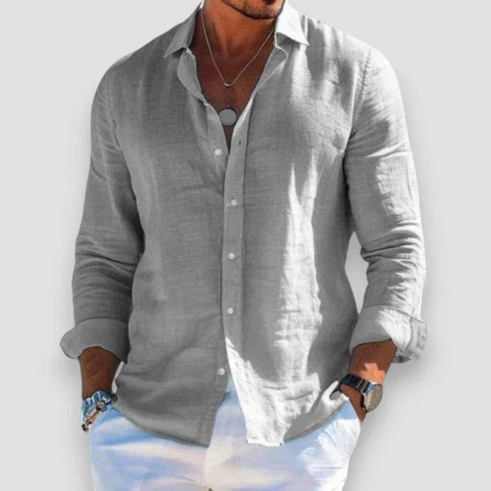 Men’s Linen Look Shirt – Lightweight Breathable Summer Style