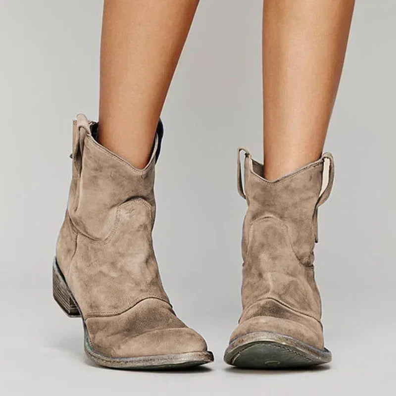 Montleigh | Women’s Western Ankle Boots – Leather Look Design
