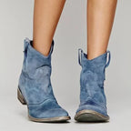 Women’s Western Ankle Boots – Leather Look Design