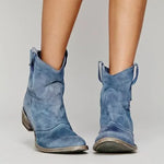Women’s Western Ankle Boots – Leather Look Design