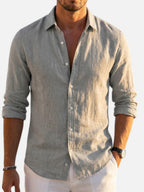 Men’s Linen Look Summer Shirt – Relaxed Fit Button-Up