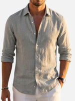 Men’s Linen Look Summer Shirt – Relaxed Fit Button-Up