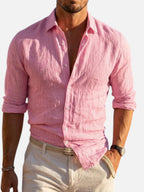 Men’s Linen Look Summer Shirt – Relaxed Fit Button-Up