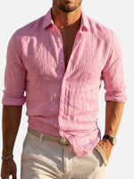 Men’s Linen Look Summer Shirt – Relaxed Fit Button-Up