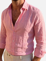 Men’s Linen Look Summer Shirt – Relaxed Fit Button-Up