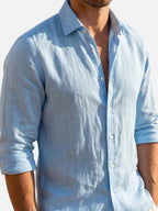 Men’s Linen Look Summer Shirt – Relaxed Fit Button-Up
