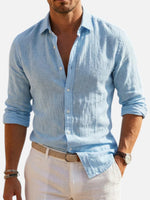 Men’s Linen Look Summer Shirt – Relaxed Fit Button-Up