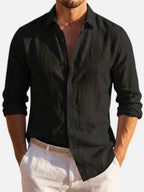 Men’s Linen Look Summer Shirt – Relaxed Fit Button-Up