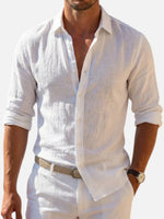 Men’s Linen Look Summer Shirt – Relaxed Fit Button-Up