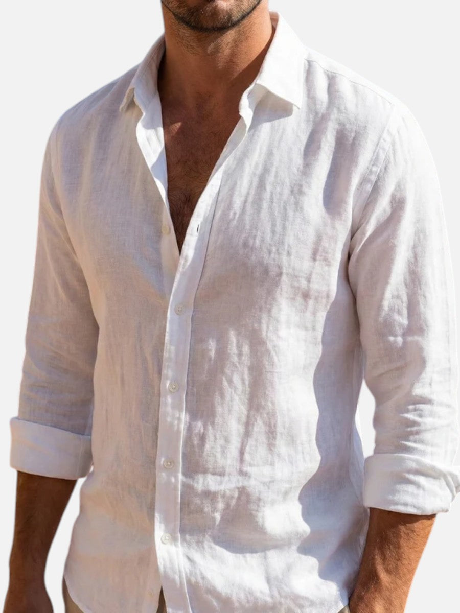 Men’s Linen Look Summer Shirt – Relaxed Fit Button-Up