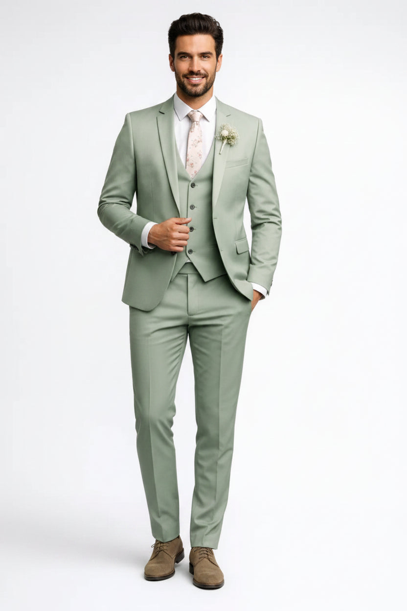 Men’s 3 Piece Formal Slim Fit Suit Set - Craw Leigh