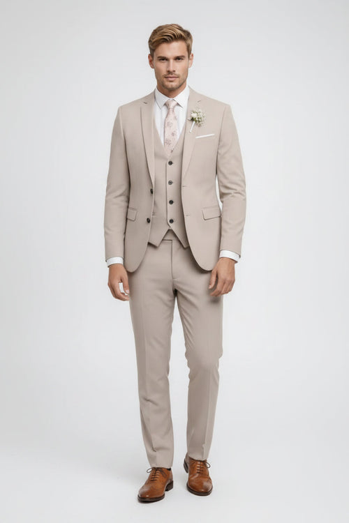 Men’s 3 Piece Formal Slim Fit Suit Set - Craw Leigh