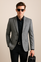 Men’s Slim Fit Tailored Blazer – Smart-Casual Structured Jacket