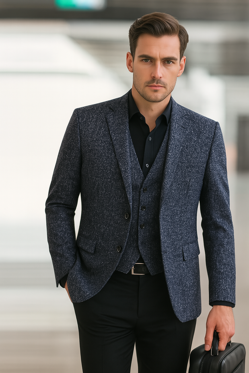 Men’s Slim Fit Tailored Blazer – Smart-Casual Structured Jacket