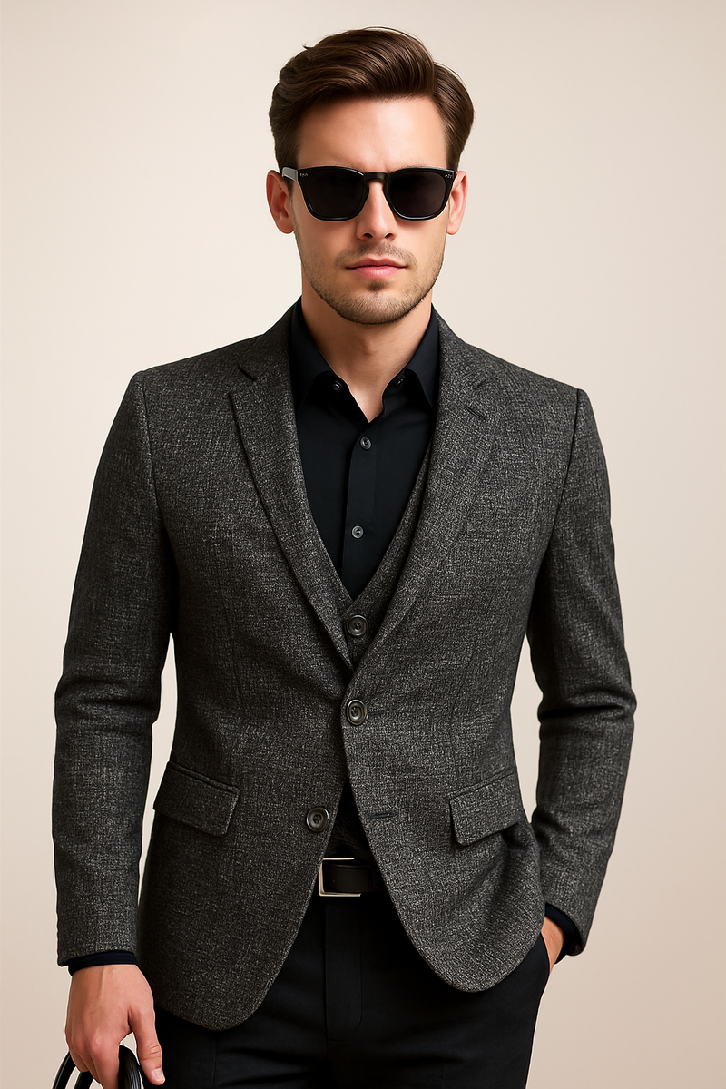 Men’s Slim Fit Tailored Blazer – Smart-Casual Structured Jacket