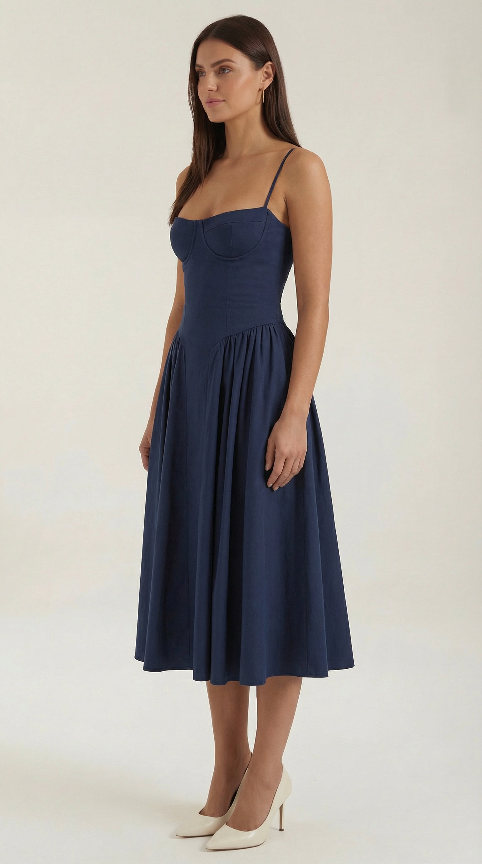Montleigh | Women’s Floral Corset Midi Dress – Elegant Silhouette