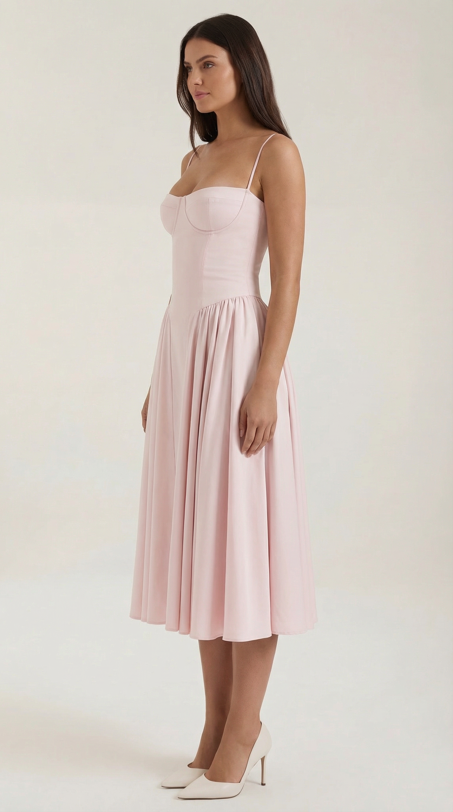 Montleigh | Women’s Floral Corset Midi Dress – Elegant Silhouette
