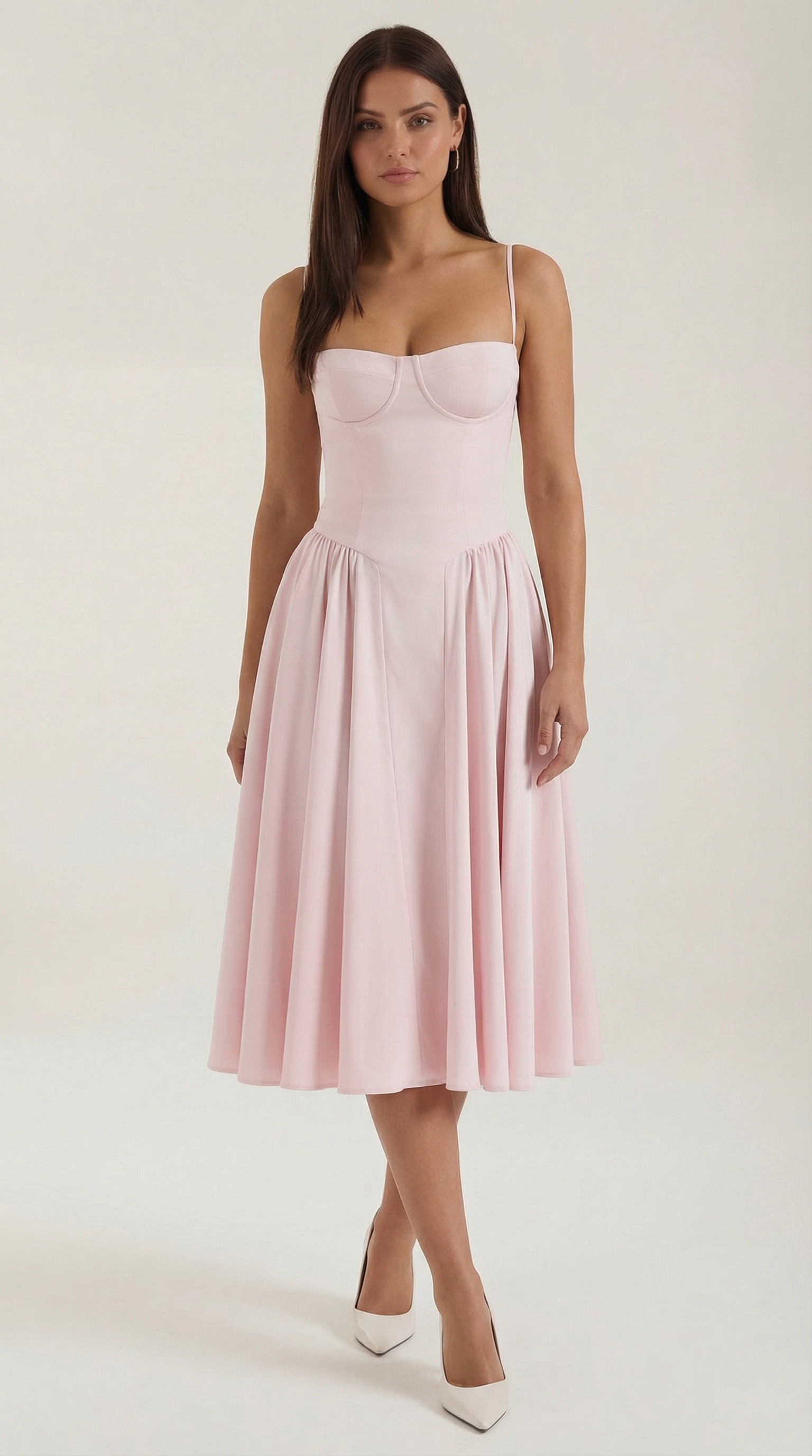 Montleigh | Women’s Floral Corset Midi Dress – Elegant Silhouette