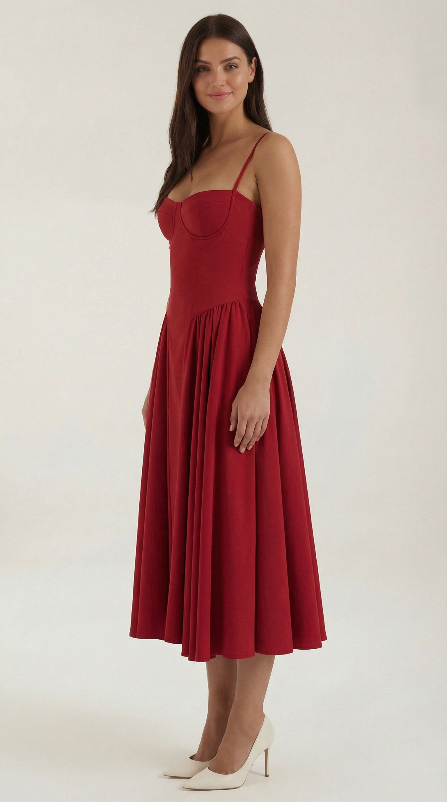 Montleigh | Women’s Floral Corset Midi Dress – Elegant Silhouette