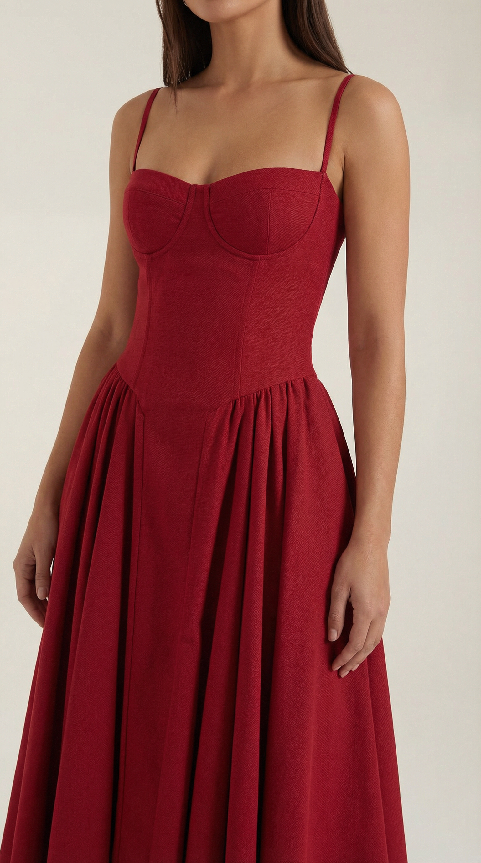 Montleigh | Women’s Floral Corset Midi Dress – Elegant Silhouette