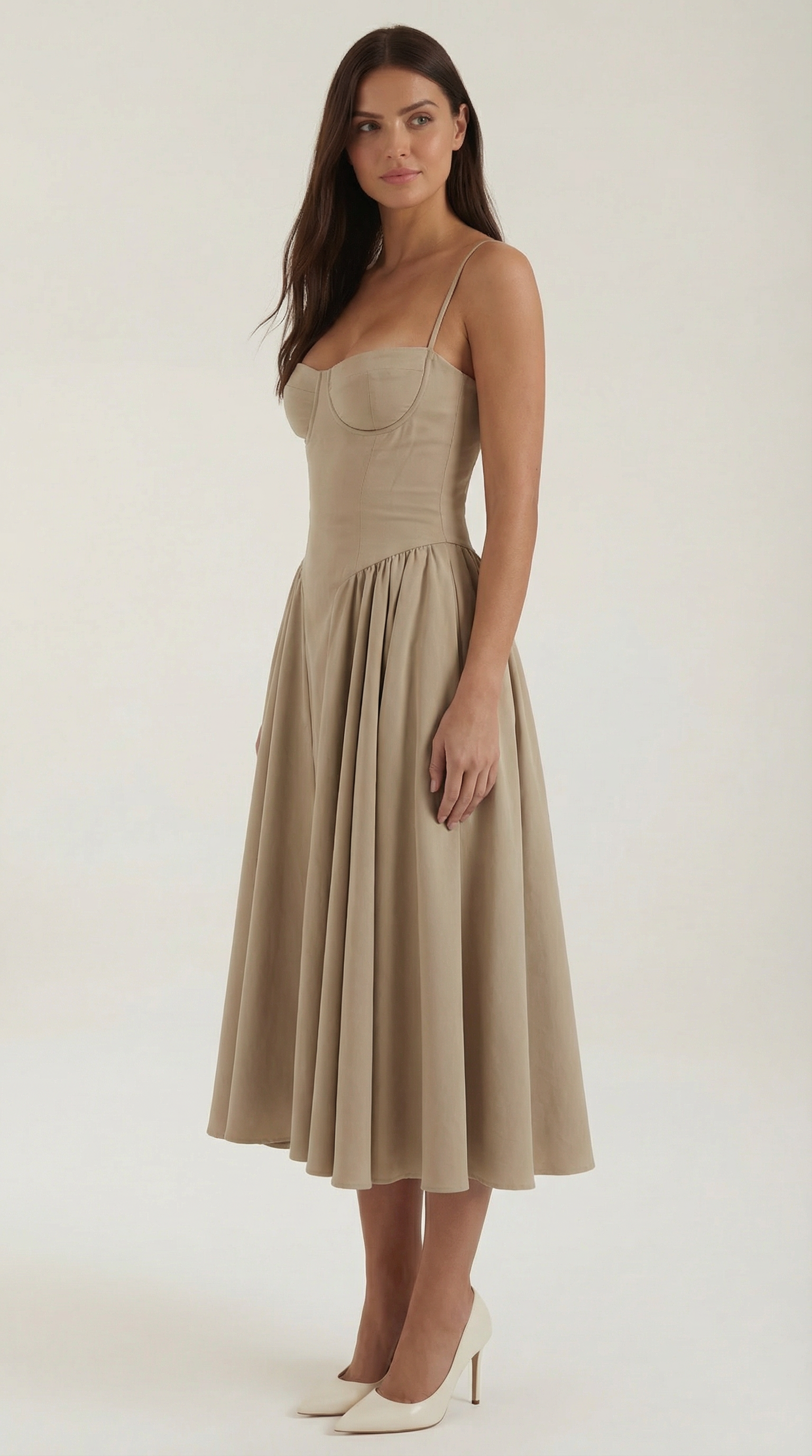 Montleigh | Women’s Floral Corset Midi Dress – Elegant Silhouette