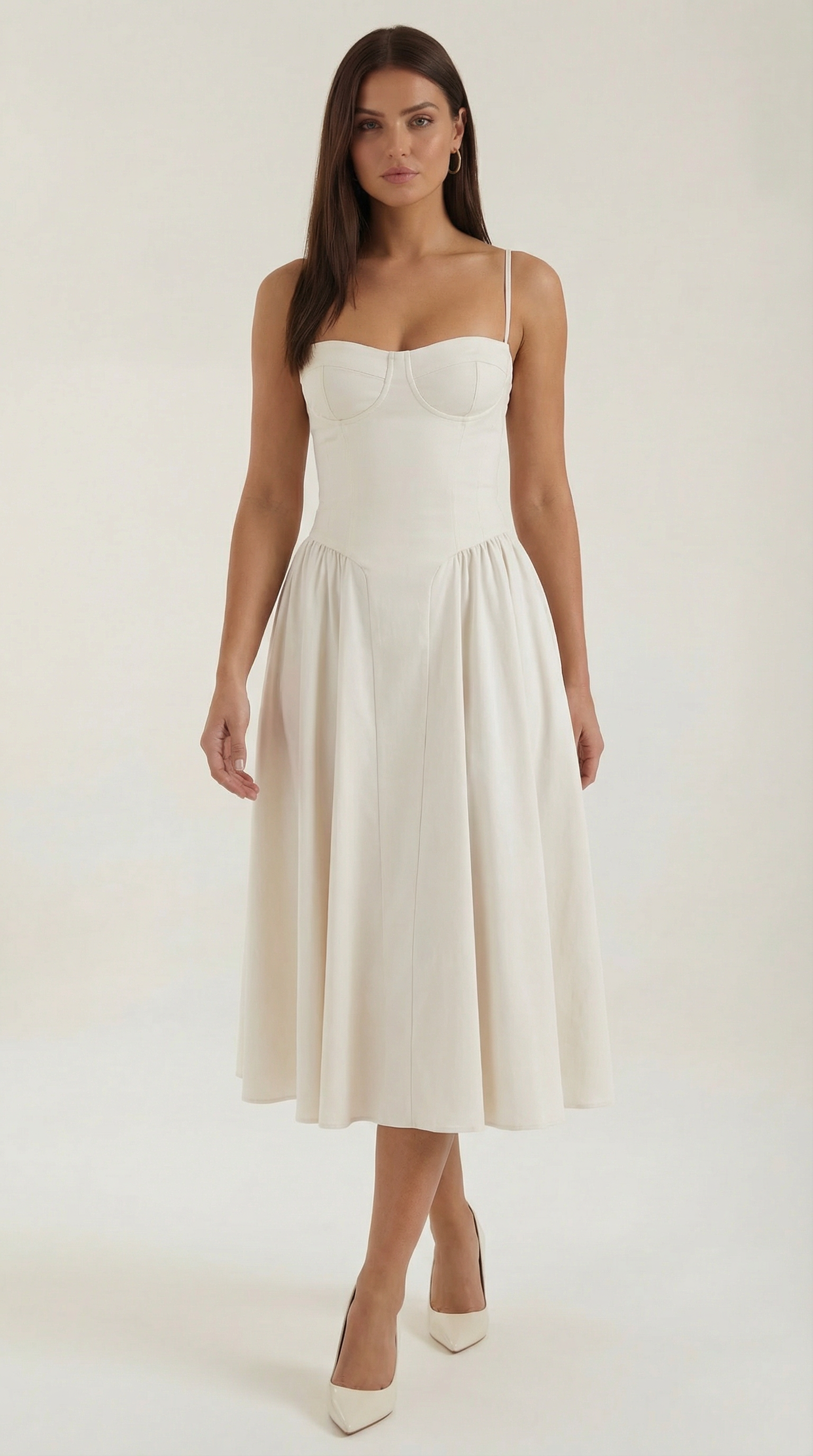 Montleigh | Women’s Floral Corset Midi Dress – Elegant Silhouette