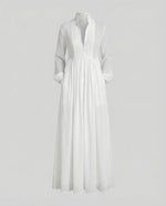 Women’s Lightweight Button Front Maxi Shirt Dress – Relaxed Flowy Silhouette