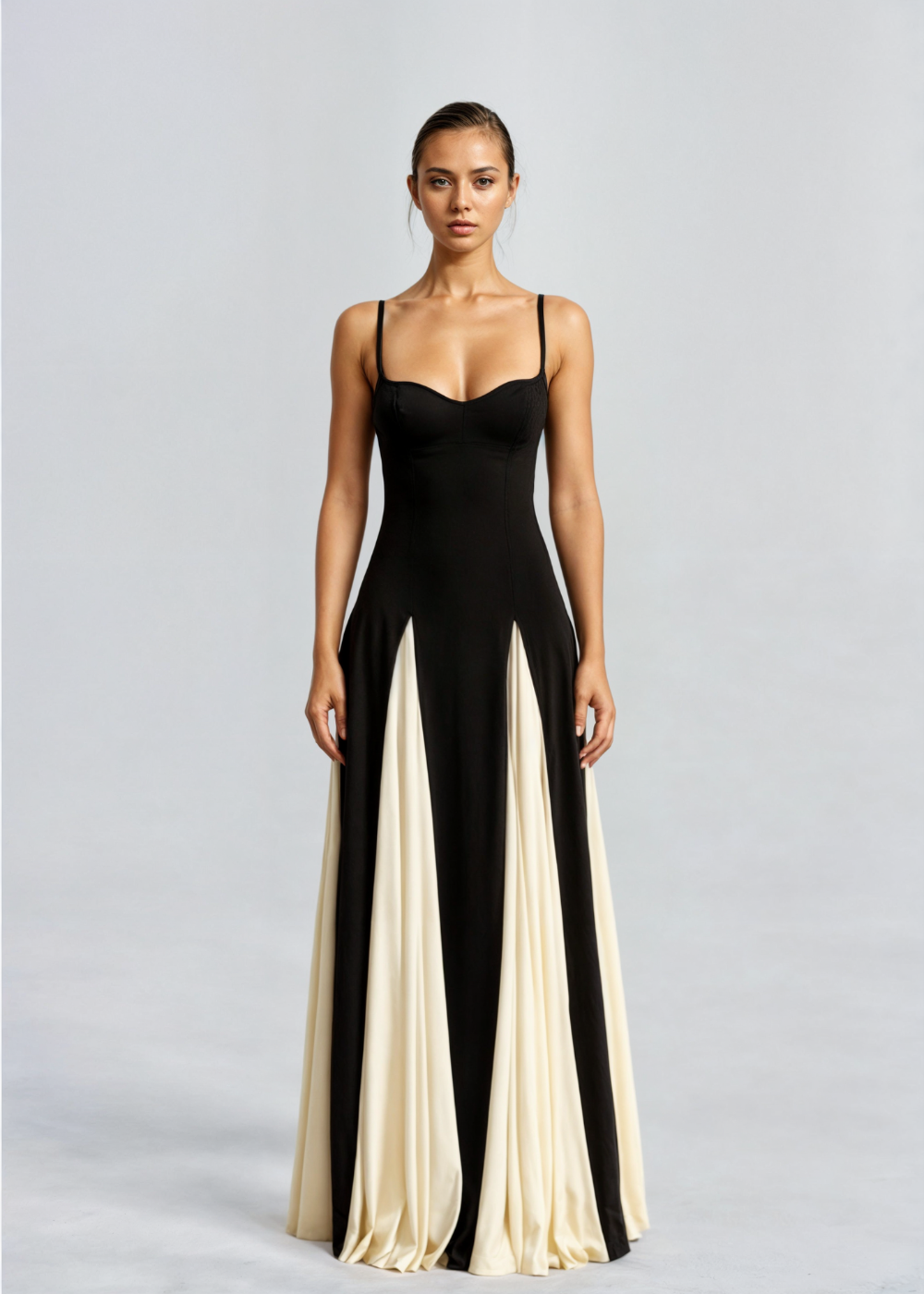 Montleigh | Women’s Maxi Cocktail Dress – Sculpted Top & Flowing Skirt
