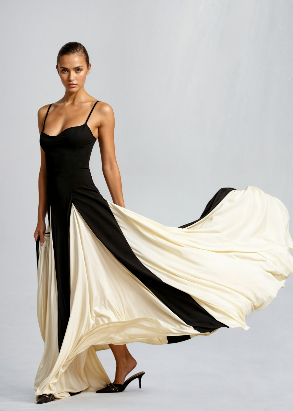 Montleigh | Women’s Maxi Cocktail Dress – Sculpted Top & Flowing Skirt